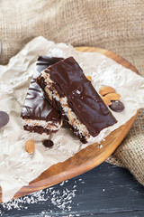 cake on old wooden background