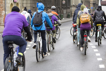 Group of cyclist during the street race