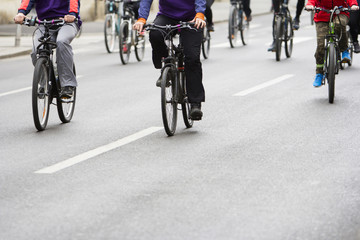 Fototapeta na wymiar Group of cyclist during the street race