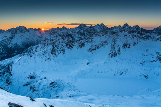 Fototapeta Wschód słońca na Kozim Wierchu,Tatry ,Polska