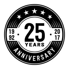 25 years anniversary logo template. Vector and illustration.