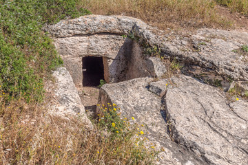 Tel Shikmona - an ancient tell (mound) situated near the sea coast on the modern city of Haifa, Israel, just south of the Israeli National Institute of Oceanograph. City's necropolis 