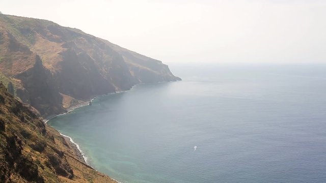 of a coastline with a panoramic view on Madeira at the west coast, Portugal
