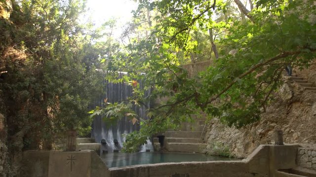 Dam (Seven springs, Epta piges) in Greece, Rhodes. video footage 4K / UHD