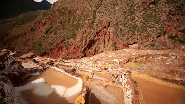  salt evaporation pond in Maras, Peru. Near Cusco in the Andes
