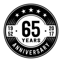 65 years anniversary logo template. Vector and illustration.