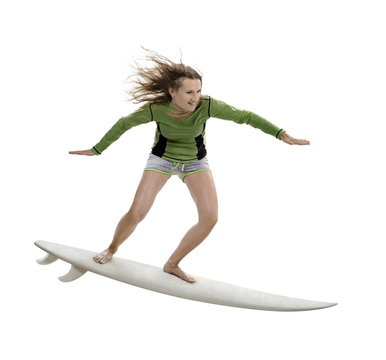 Frau Surfen Surfboard