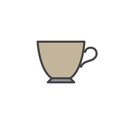Tea cup filled outline icon, line vector sign, linear colorful pictogram isolated on white. Symbol, logo illustration. Editable stroke. Pixel perfect