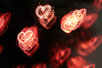background with heart-shaped lights