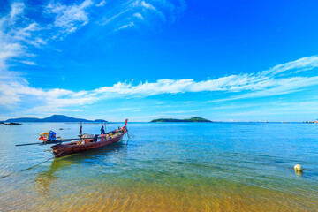 Boat on the shore of the Andaman sea. Thailand. Phuket.
