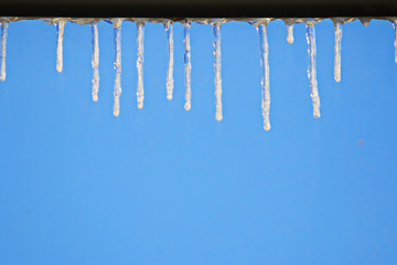 icicles background blue winter snow