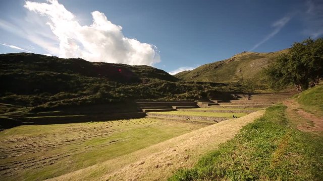  Tip�n (Inca ruins) in the east of Cusco in the Andes of Peru, South America