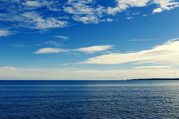 Obraz premium Mediterranean sea view from Cannes, with the Lerins Islands