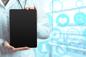 computer tablet in the hands of doctor