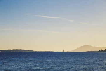 Mediterranean sea view from Cannes, with the Lerins Islands
