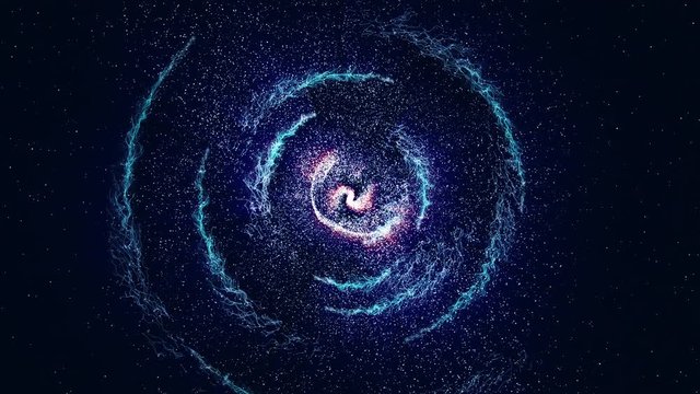 4k space with stars and blue galaxy