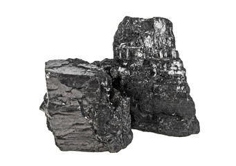 Coal on a white background