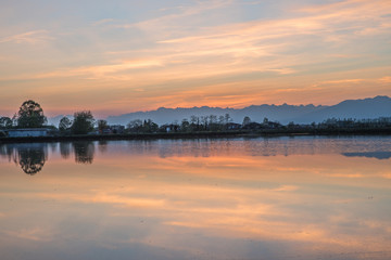 Monte Rosa, risaie, campagna novarese