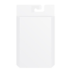 White Product Package Box With Window Illustration Isolated On White Background. Mock Up Template Ready For Your Design. Product Packing Vector EPS10