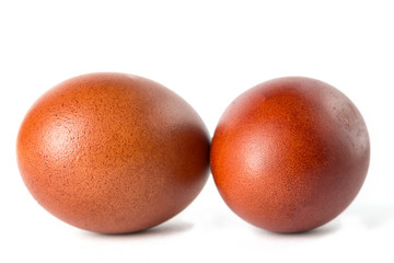 Brown easter eggs isolated on white