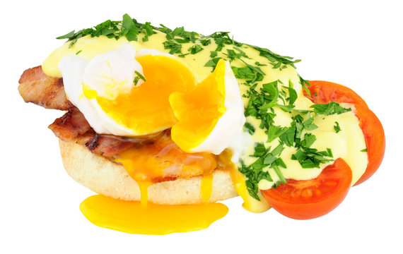 Eggs Benedict Isolated On A White Background