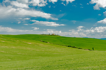 Naklejka premium Spring landscape of the hills of southern tuscany