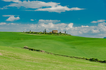 Obraz premium Spring landscape of the hills of southern tuscany