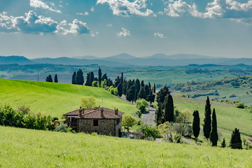 Spring landscape of the hills of southern tuscany