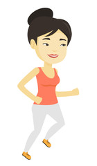 Young woman running vector illustration.