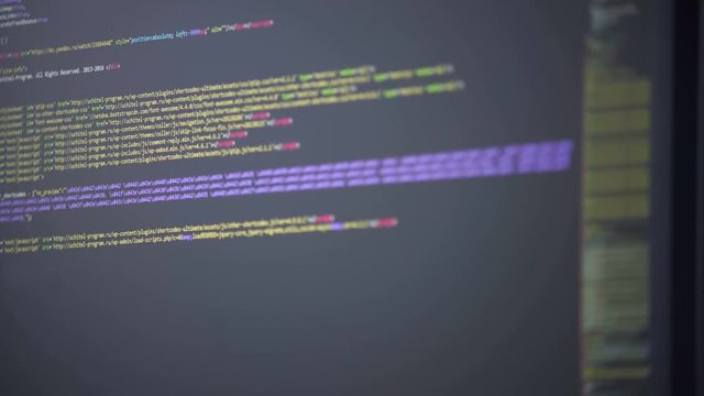 Program code moving on a computer screen