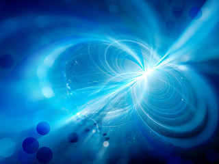 Obraz premium Niebieskie świecące linie plazmowe z partocles abstrakcyjne tło