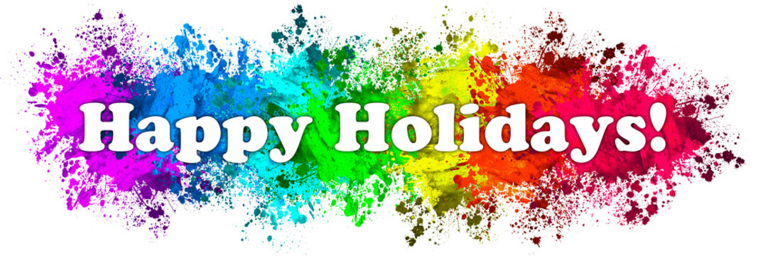 Paint Splatter Words - Happy Holidays