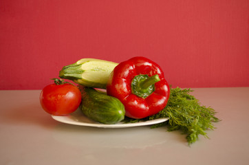 vegetables, pepper, paprika, salad, healthy food, fresh vegetables, natural food