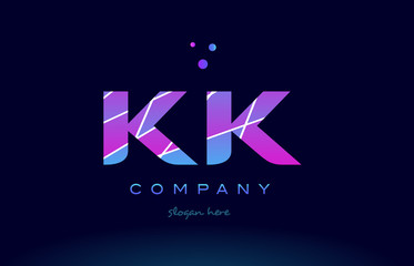 kk k k  colored blue pink purple alphabet letter logo icon vector