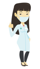 Doctor giving thumbs up vector illustration.