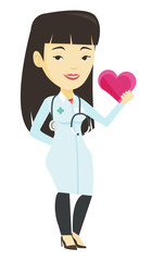 Doctor cardiologist holding heart.
