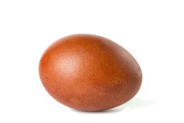 One brown easter egg isolated on white