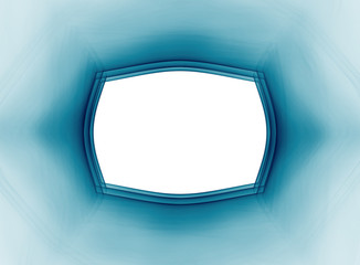 Abstract blue frame on a white background