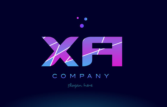 xa x a  colored blue pink purple alphabet letter logo icon vector