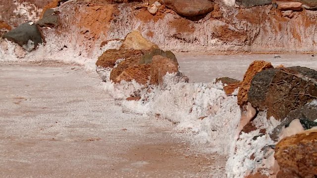  well known Maras salt evaporation pond in the Andes of Peru in the Region of Cusco (Cuzco). South America