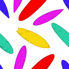 Set of surfboard silhouettes in scale,