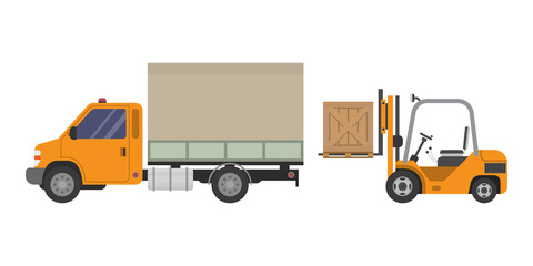  forklift truck flat  illustration