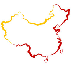 Chiny - mapa konturowa