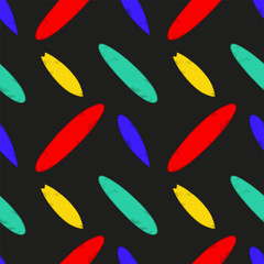 Set of surfboard silhouettes in scale,