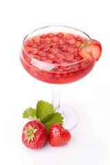 Dessert from sweet berries of strawberries