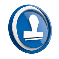 ikona plastikowa 3D niebieskie koło i pierścień © vempireart