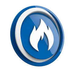 ikona plastikowa 3D niebieskie koło i pierścień © vempireart