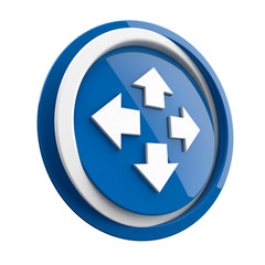 ikona plastikowa 3D niebieskie koło i pierścień