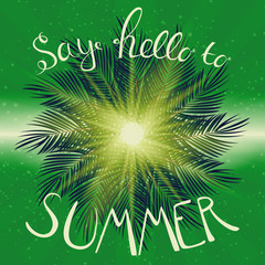 Palm Leaf Vector Background Illustration