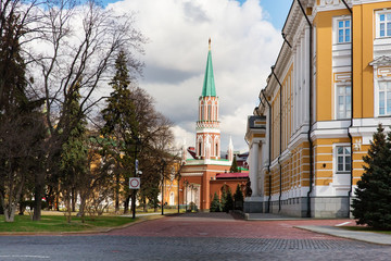 Fototapeta na wymiar Moscow Kremlin, Nikolskaya tower, Russia